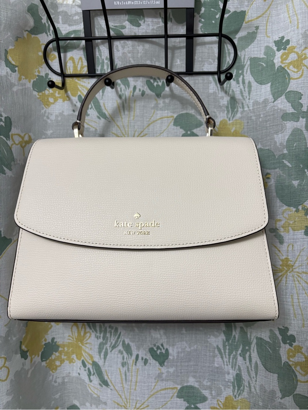 kate spade Darcy Cream Leather Top-Handle Satchel with Gold Logo